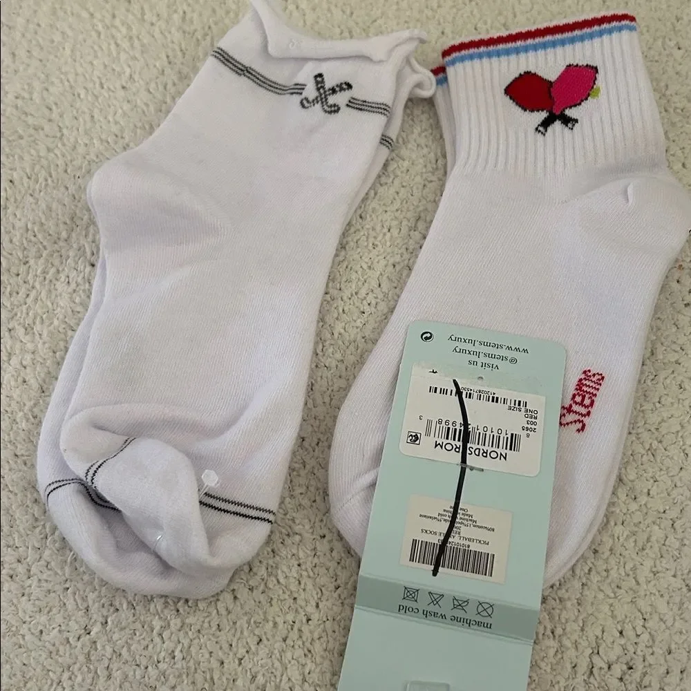 STEMS bundle of TWO crew socks 1)Golf Lettuce Edge 2) pickleball racket socks
